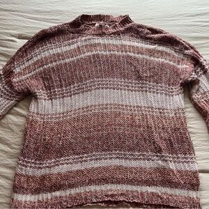 American Eagle Outfitters Women's Knit Sweater - Pink and White
